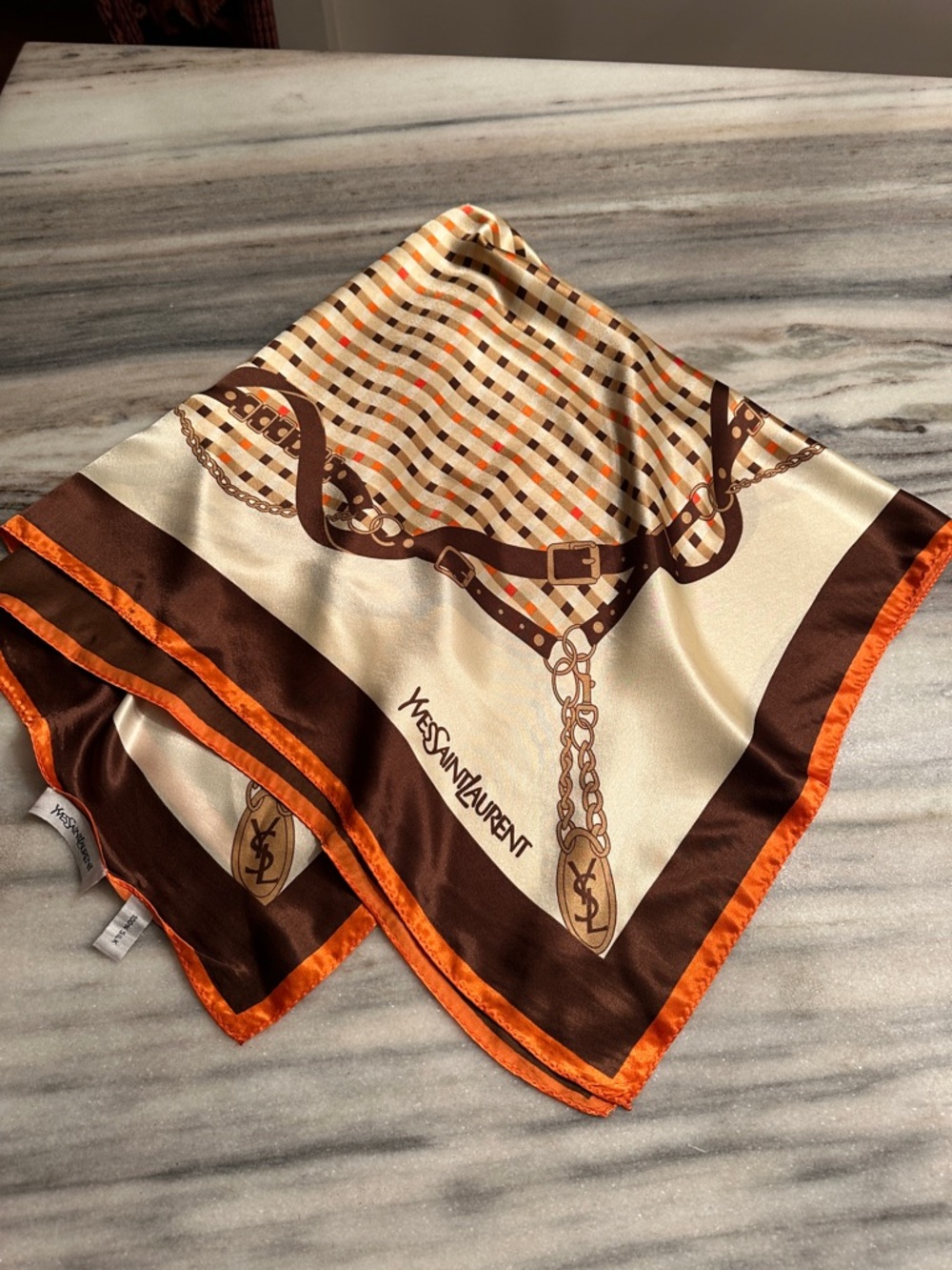 VINTAGE YVES SAINT LAURENT SILK SCARF